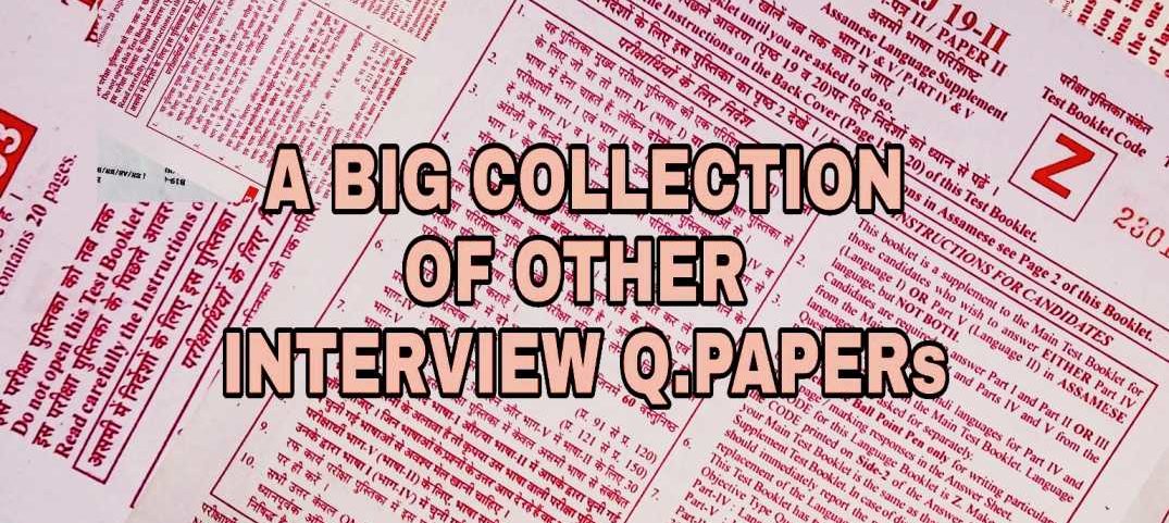 Other Competative exams Question Paper Collections