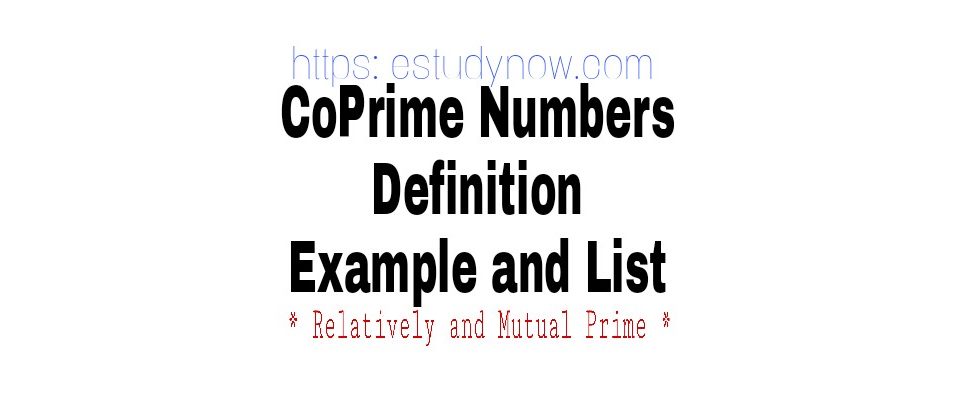 Coprime numbers definitions