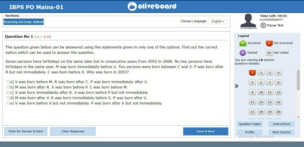 free online mock test oliveboard